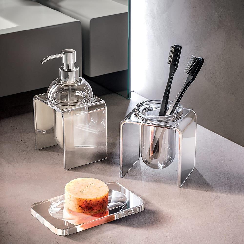 Portasapone da appoggio in plexiglass