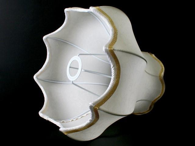 Paralume Margherita In Tessuto Plissettato Pongè Avorio - Made In Italy, Attacco E14 - Foto 8