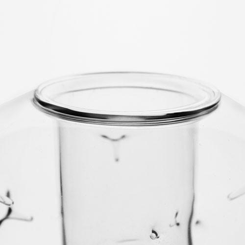 Vaso da pavimento in vetro KENDRA su piede, imbuto/rotondo, trasparente, 33cm, 23,5cm