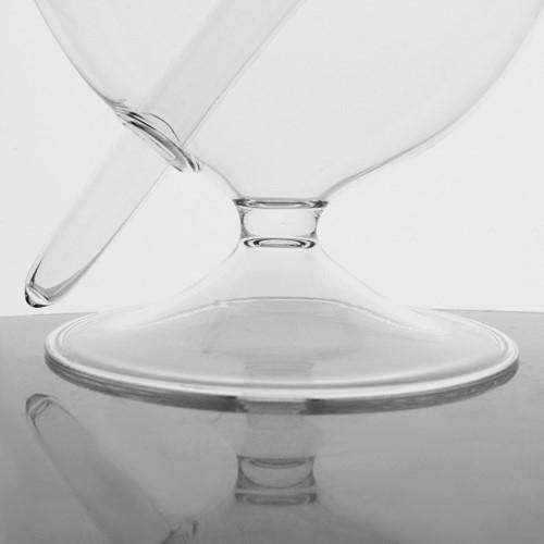 Vaso a Forma di Borsa in Vetro Trasparente Fatto a Mano con Bolle per Decorazione Casa e Giardino