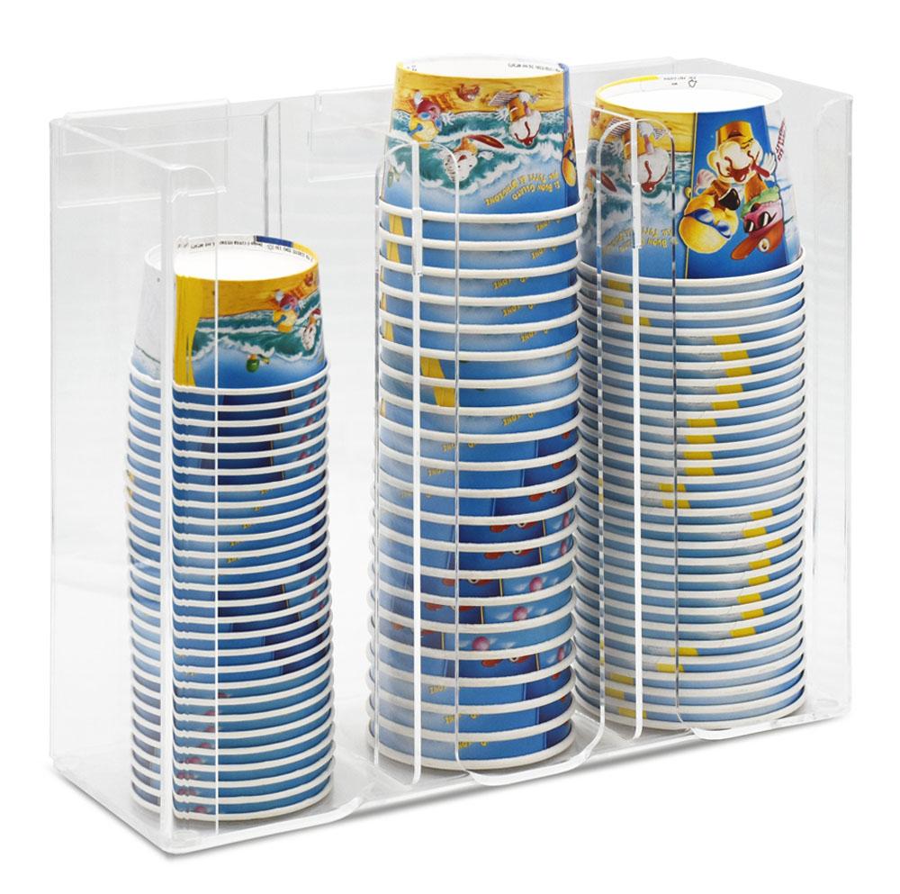 Espositore Da Banco In Plexiglass Per Coppette Gelato – 3 Colonne – Altezza 40 Cm – Per Bar E Gelaterie
