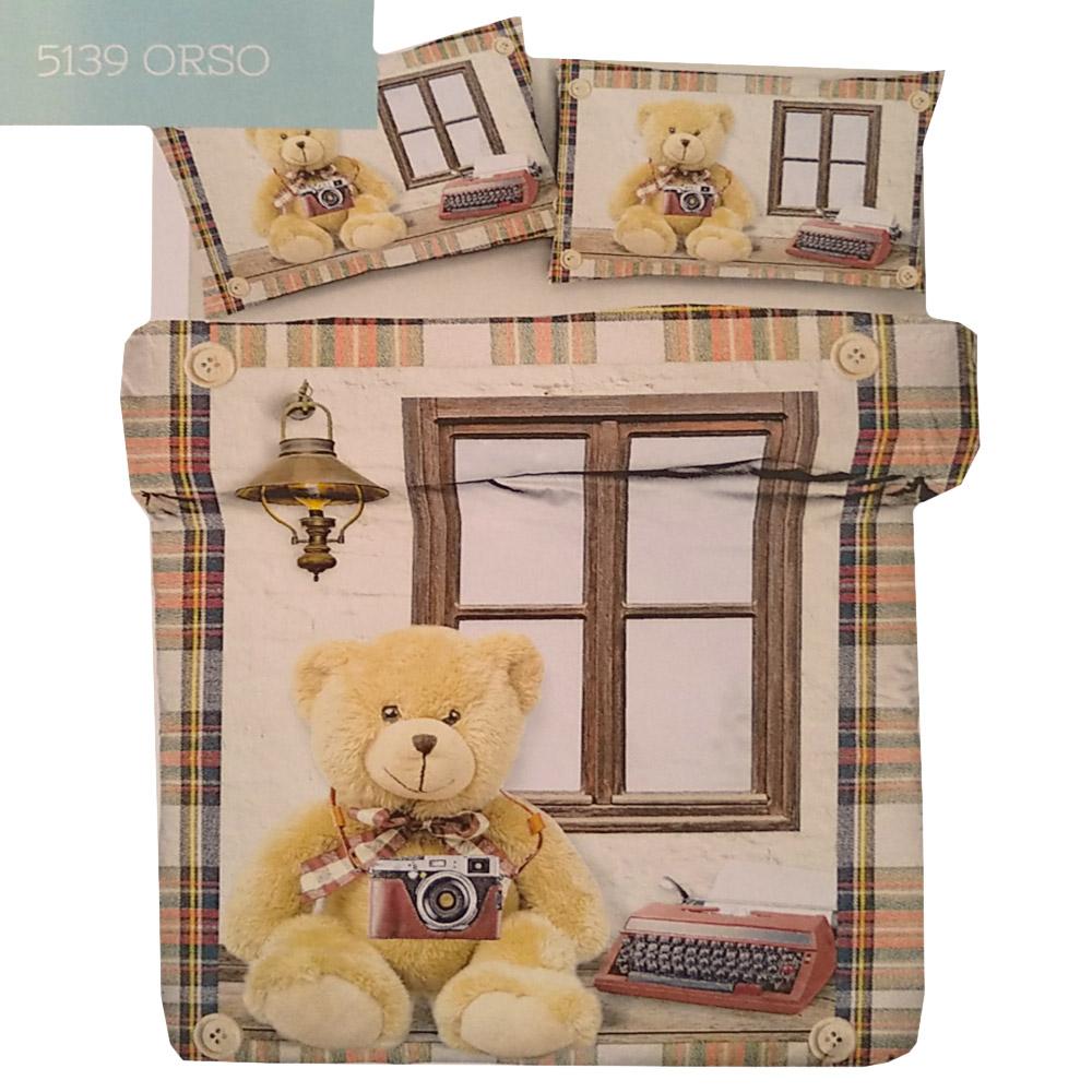 Set copripiumino singolo - Marrone/orso - HOME