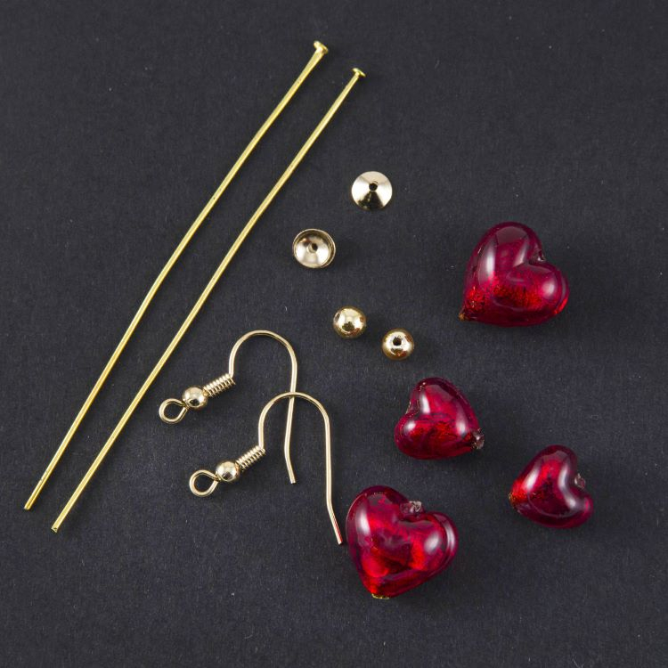Orecchini lunghi con perle e cuori - Miky Bijoux