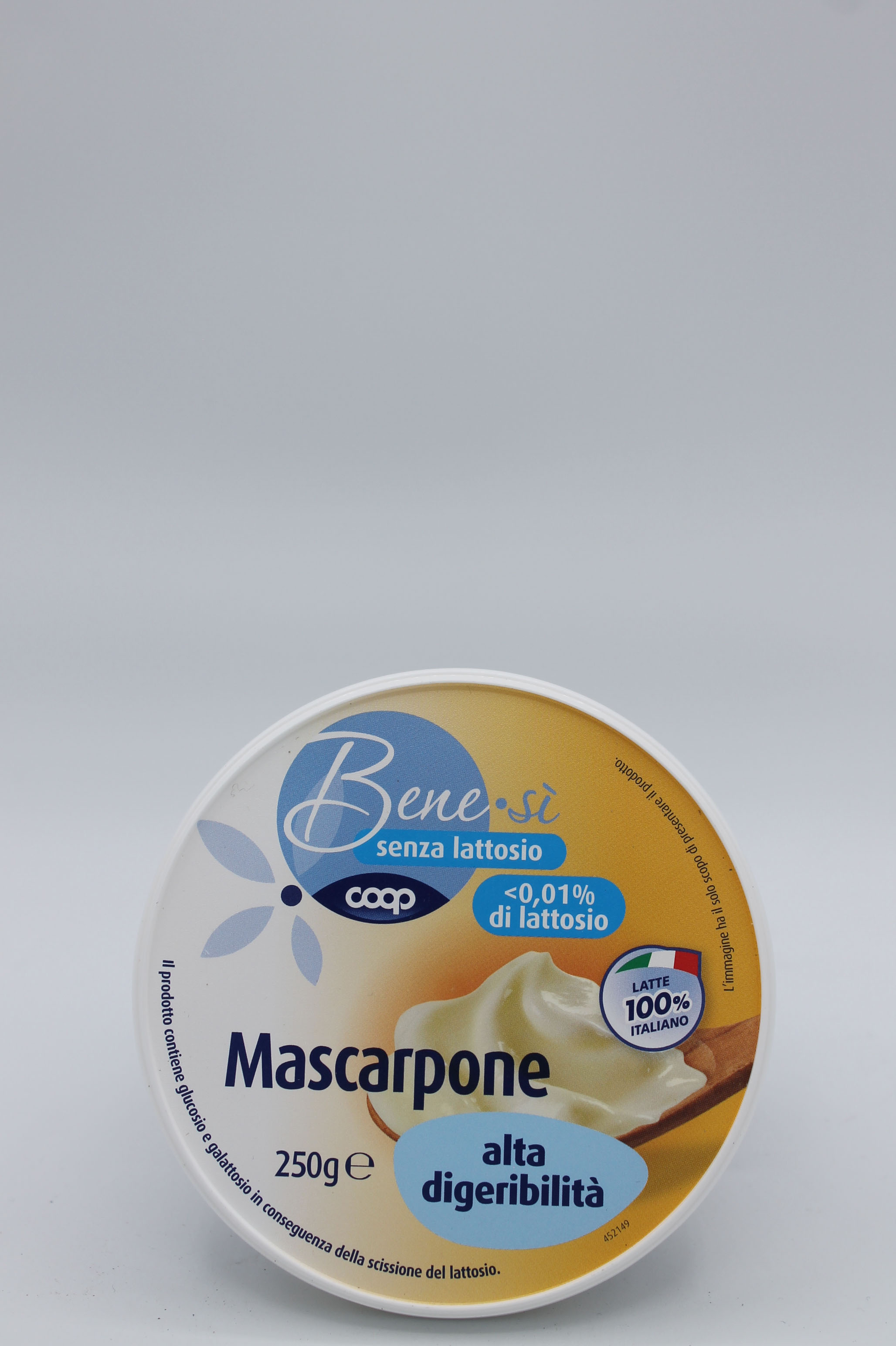 Coop benesì mascarpone senza lattosio 250gr.