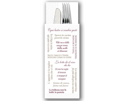 Buste portaposate fantasia 105x250  con tovagliolo 