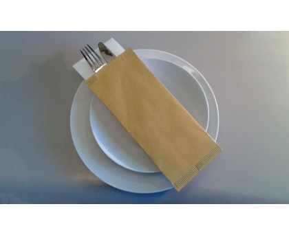 Buste portaposate neutre in cartapaglia 105x250 con tovagliolo 