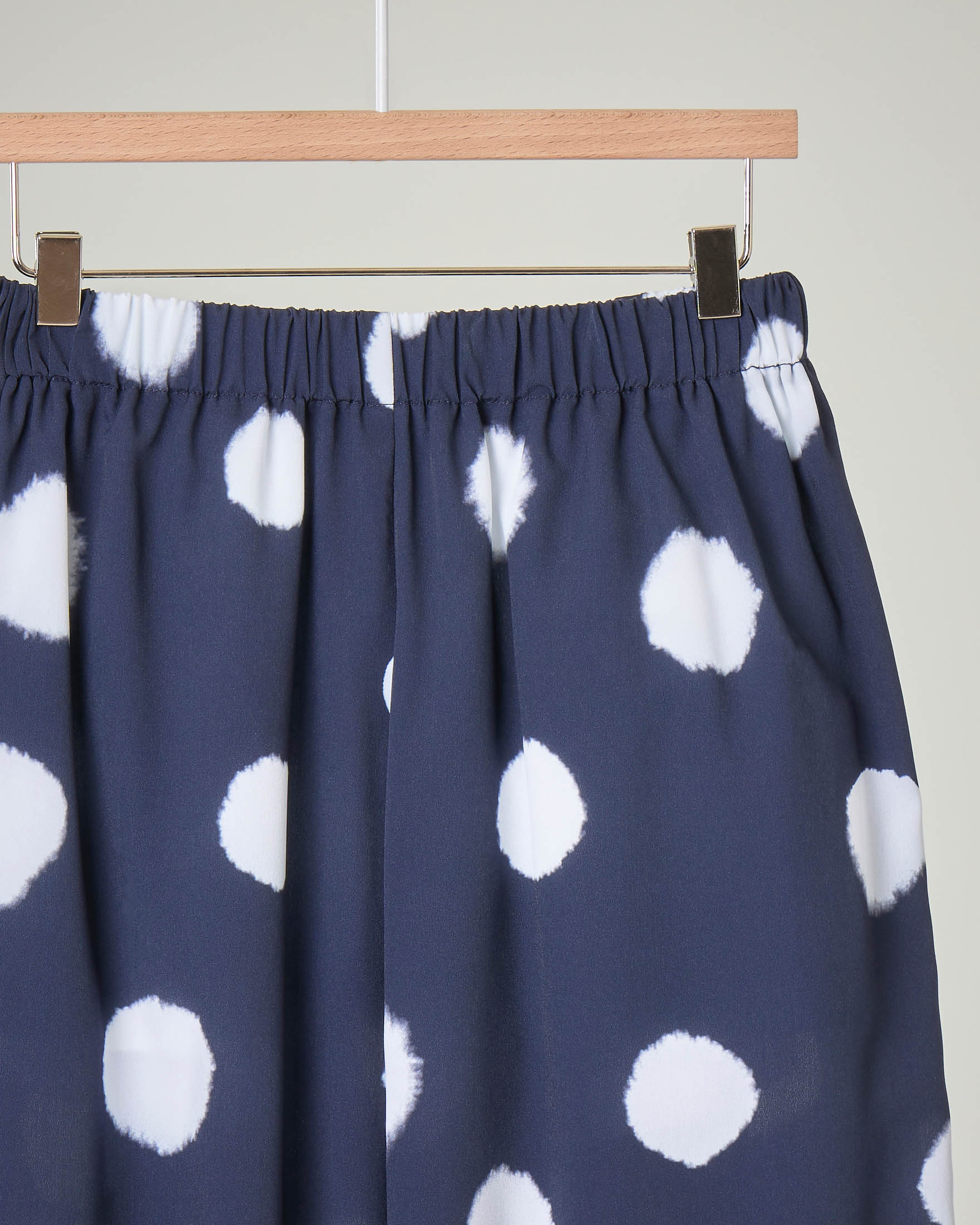 Pantaloni cropped blu a pois bianchi 5-8 anni