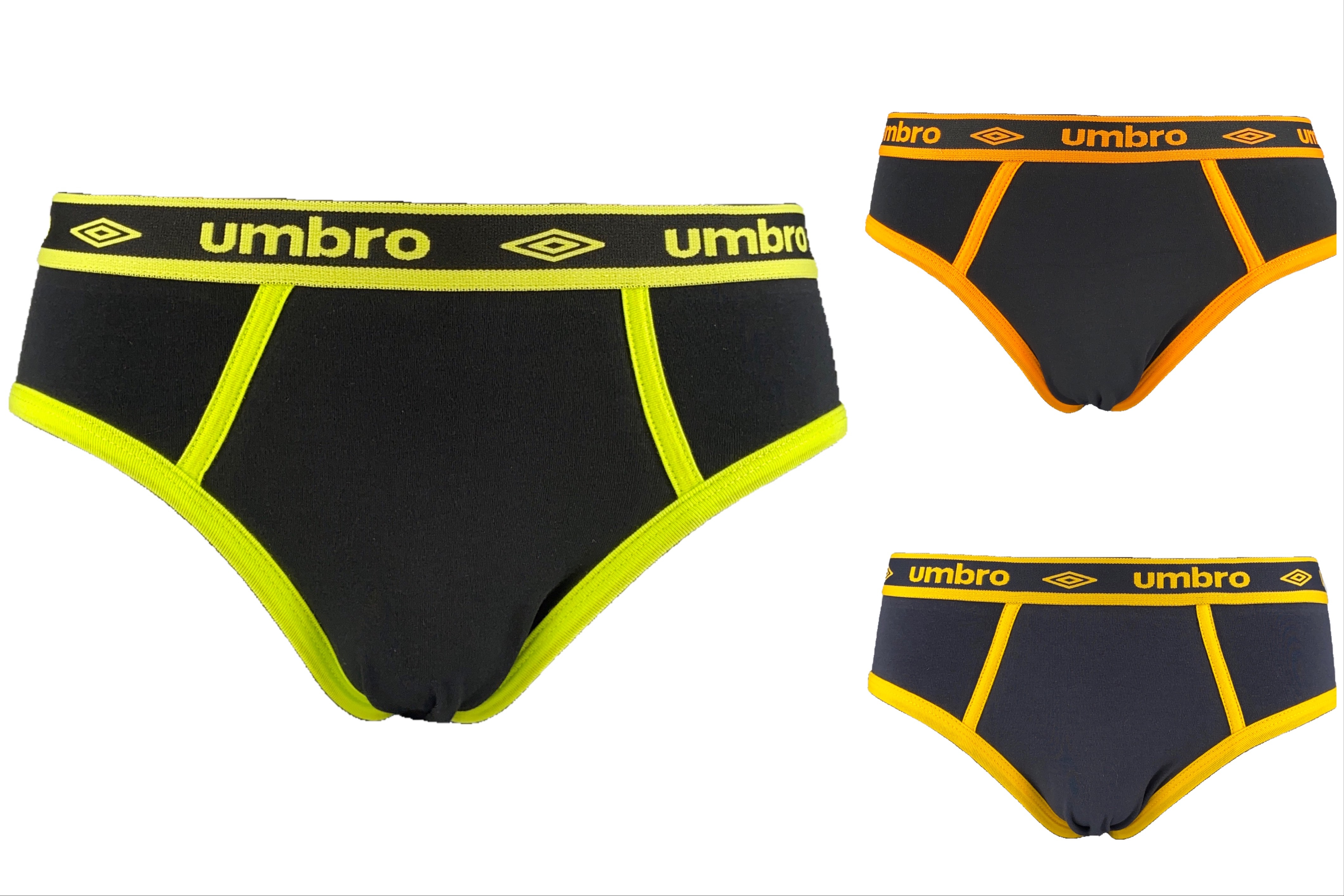 3 Slip da uomo colorati in cotone elasticizzato UMBRO Intimo 2D