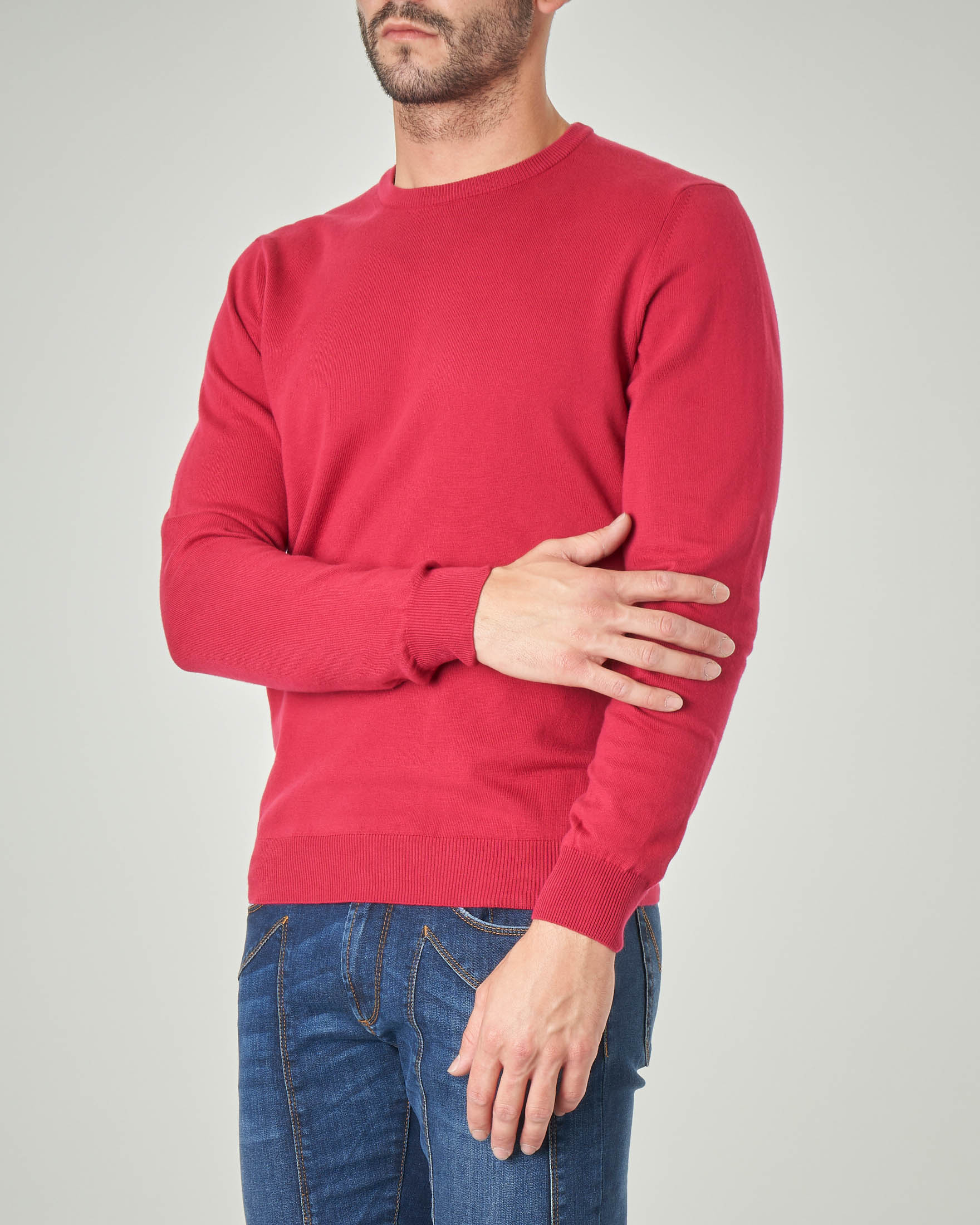 Maglia rossa girocollo in cotone