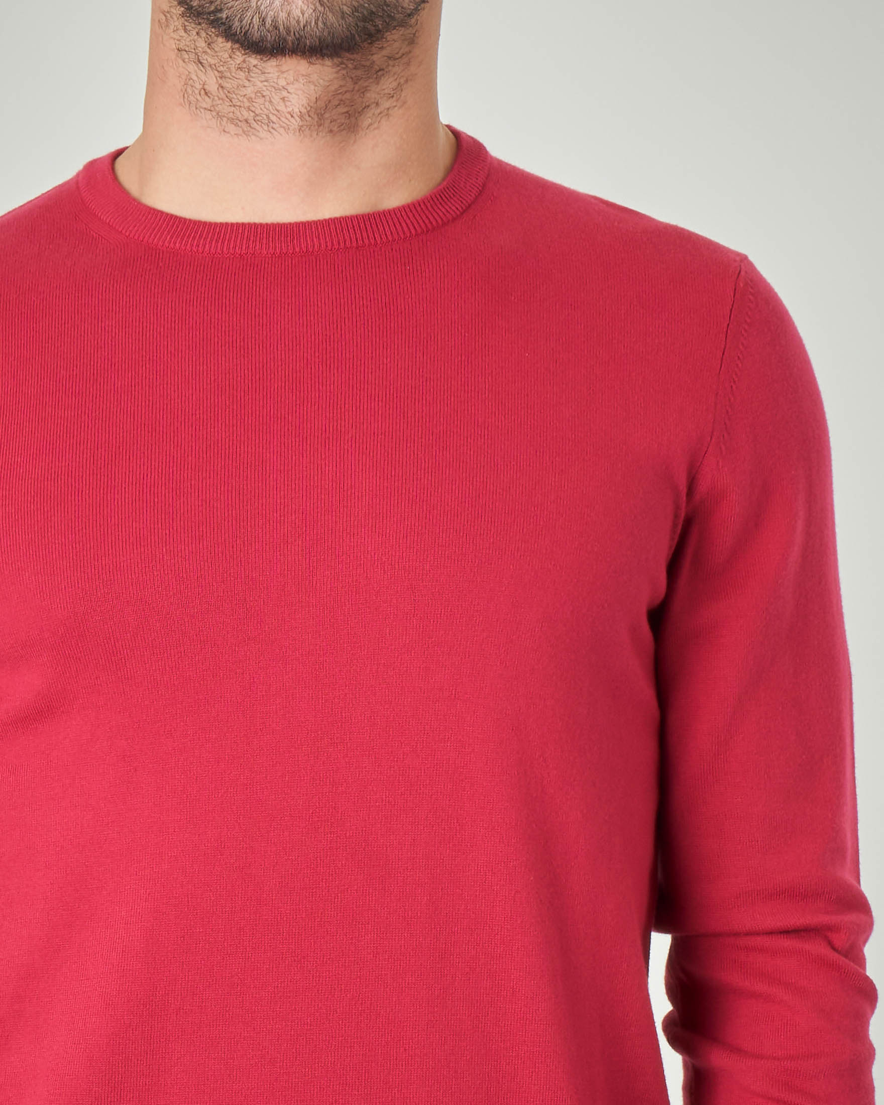 Maglia rossa girocollo in cotone