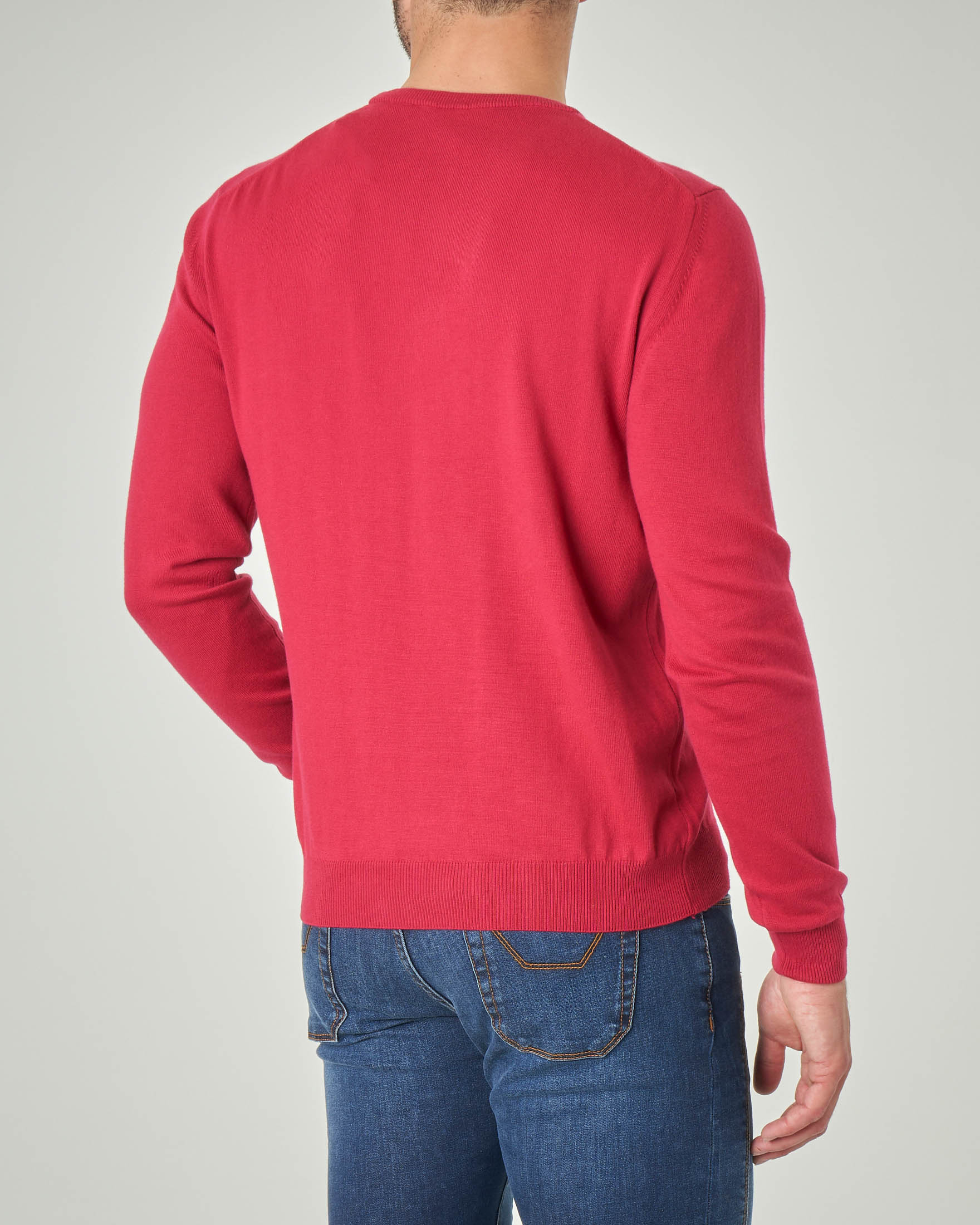 Maglia rossa girocollo in cotone