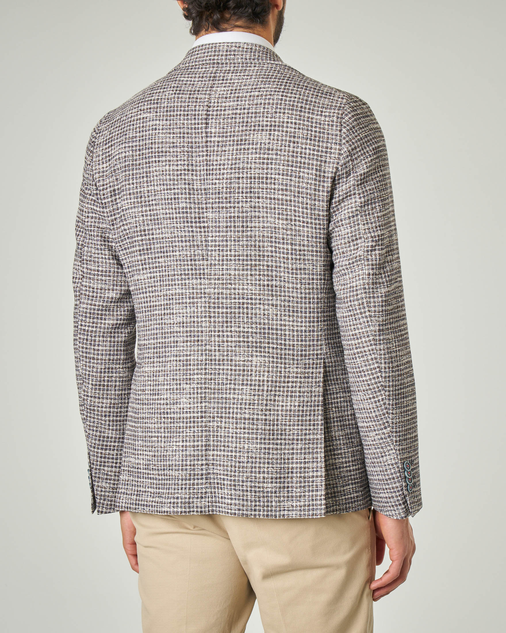 Blazer a quadretti noce bianchi e blu