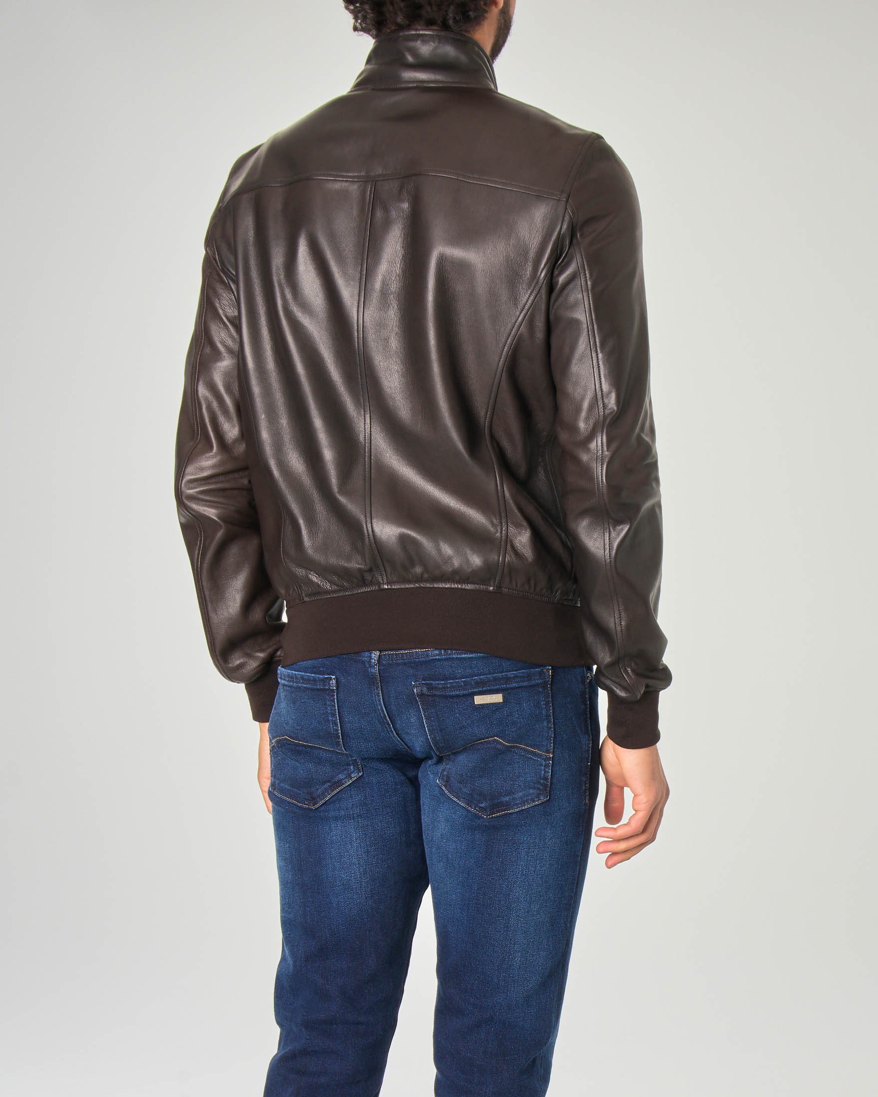 Giacca bomber testa di moro in pelle