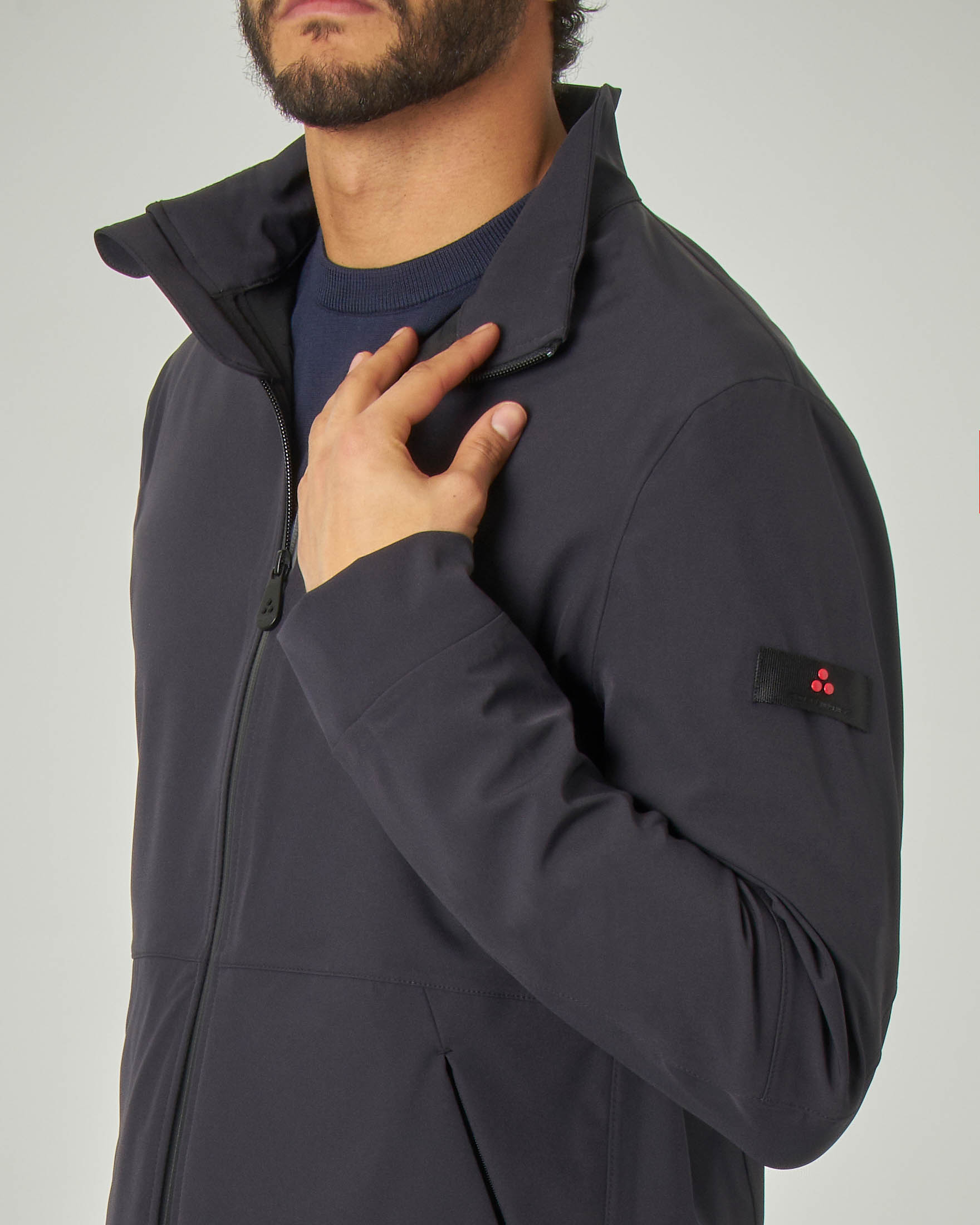 Giacca Mangole blu in tessuto tecnico stretch