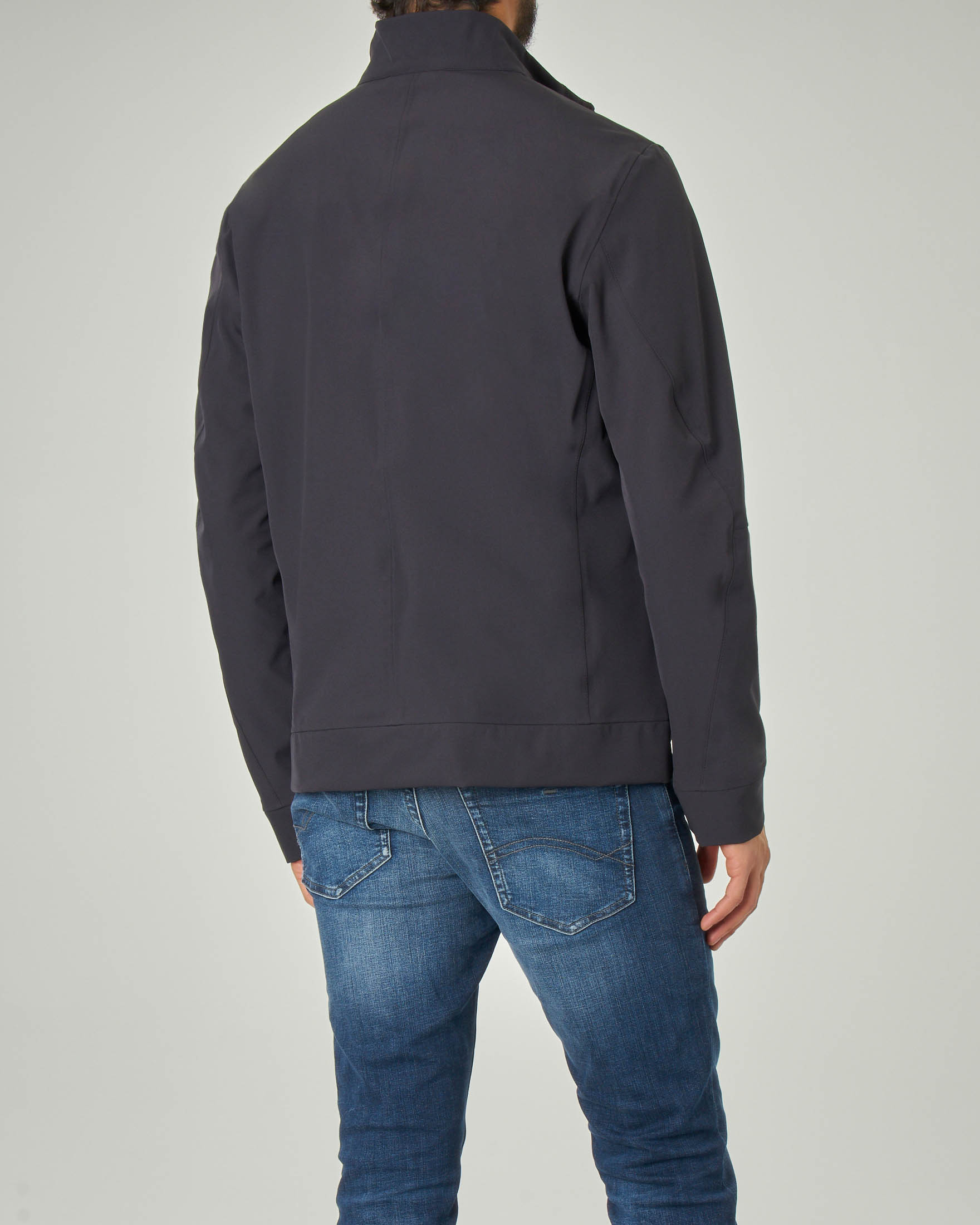 Giacca Mangole blu in tessuto tecnico stretch