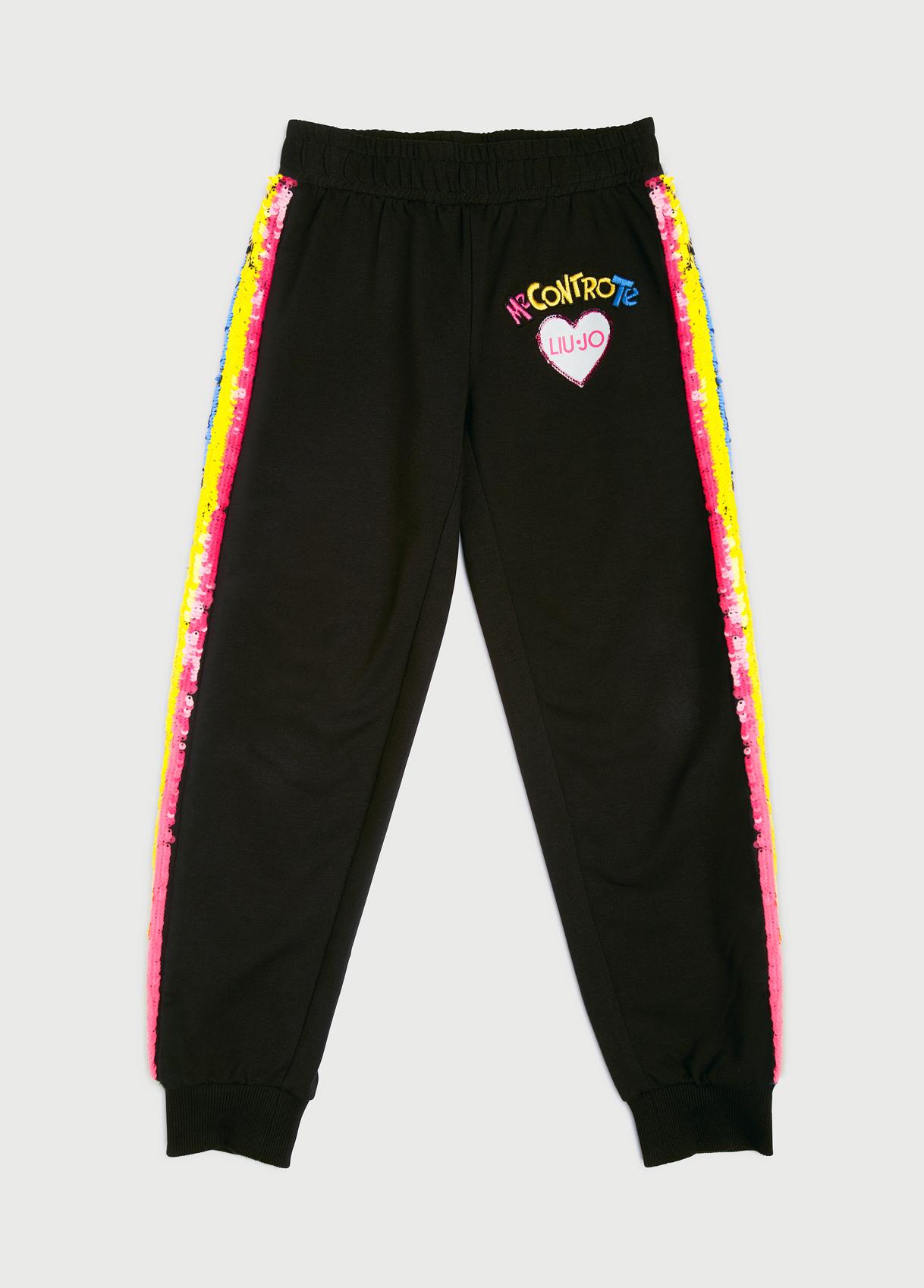 Tuta Nera Me Contro Te Con Bande In Paillettes E Chiusura Zip 4 12 Anni