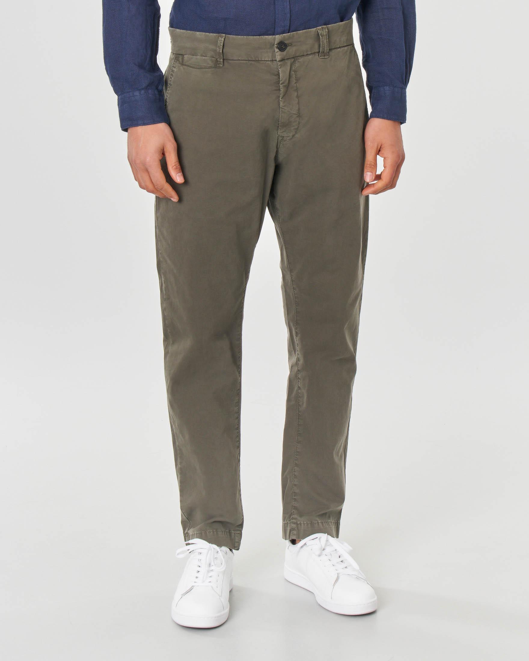 Pantalone chino marrone in cotone stretch