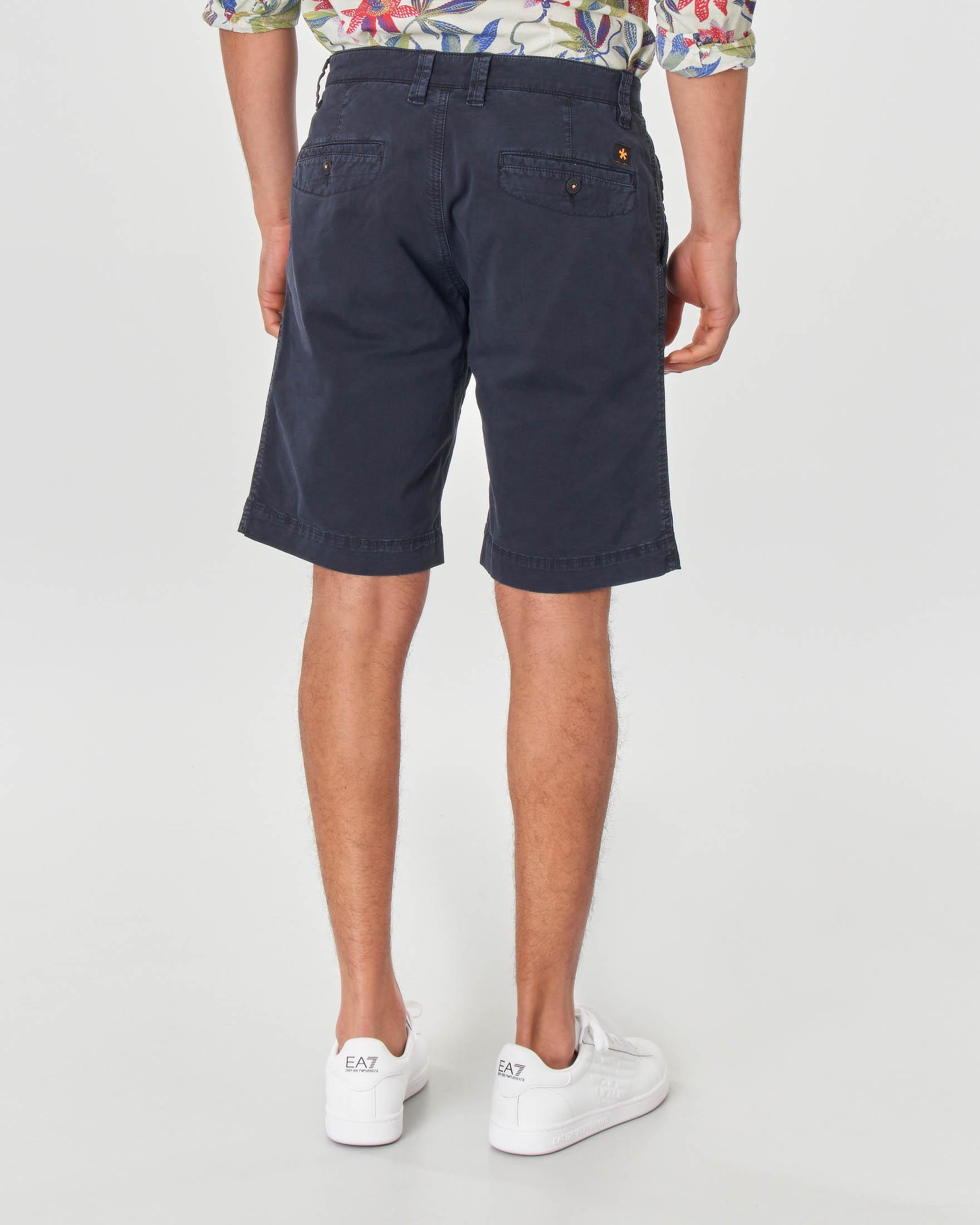 Bermuda chino blu in cotone stretch
