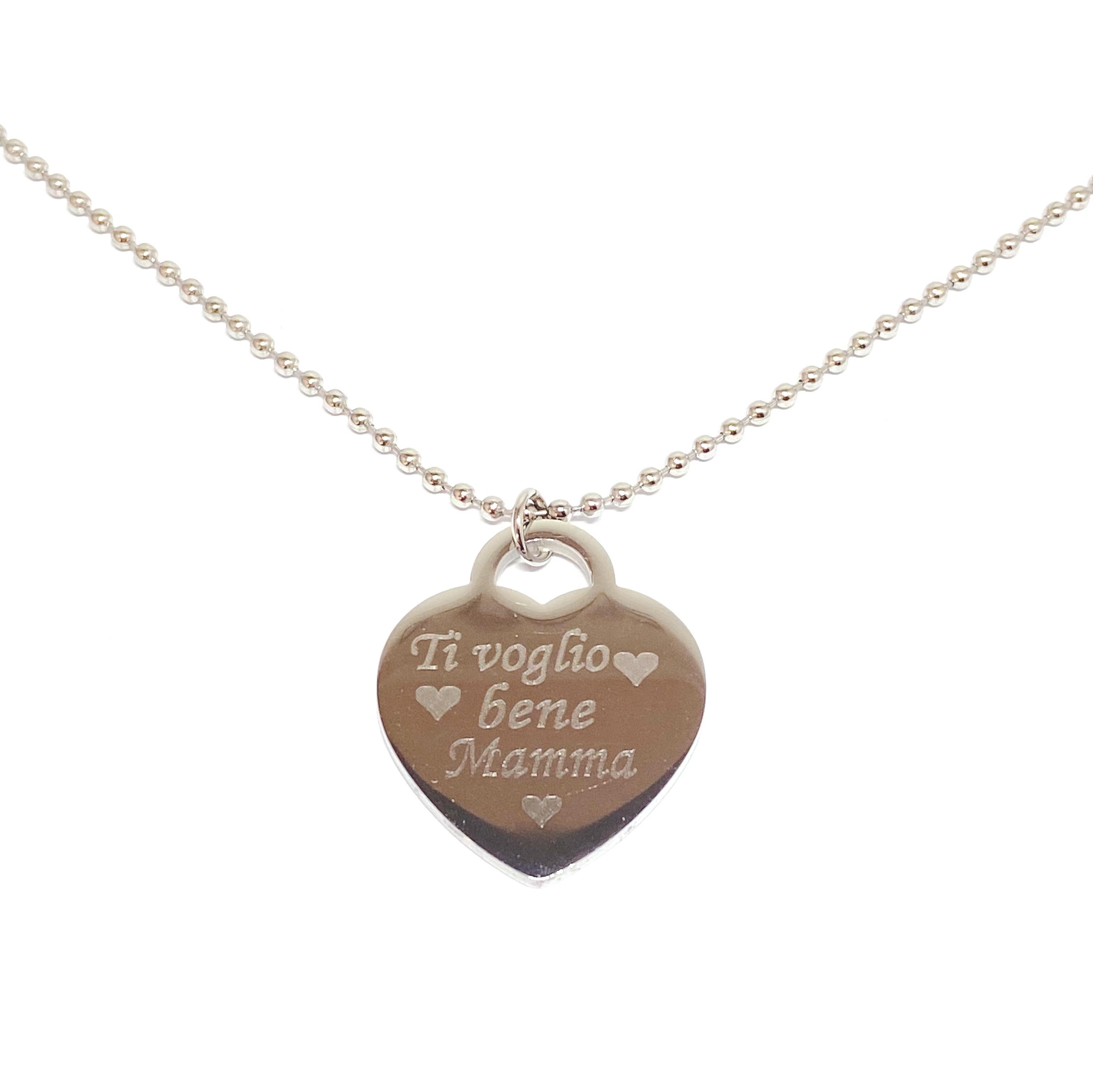 Collana Mamma ti voglio bene, in argento 925 - Passion Charm