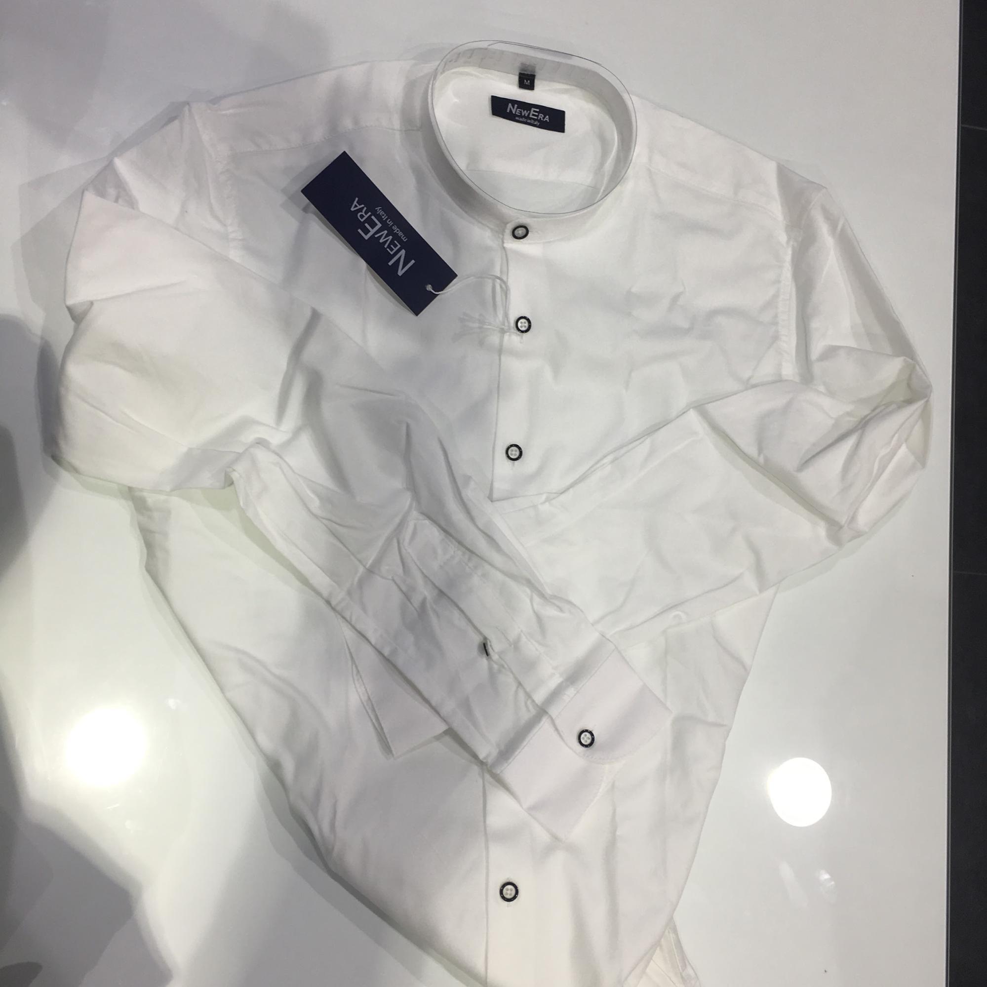 Camicia coreana bianca uomo slim fit 