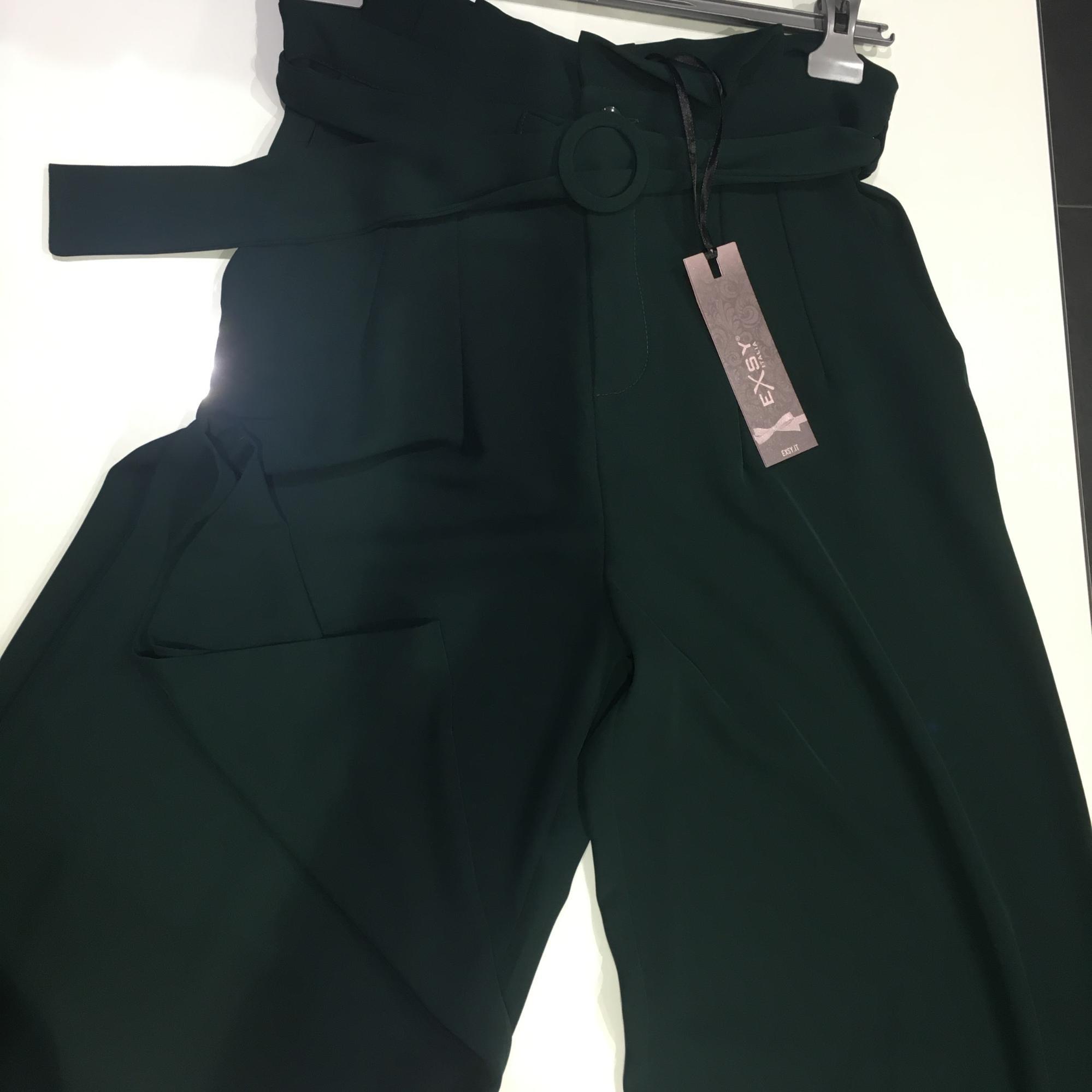 Pantalone Cady palazzo donna color verde 