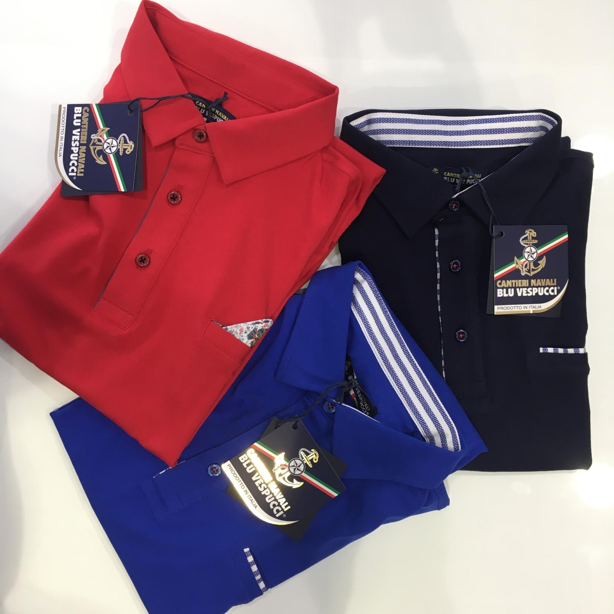 Polo in cotone uomo cantieri navali vespucci in colori assortiti 