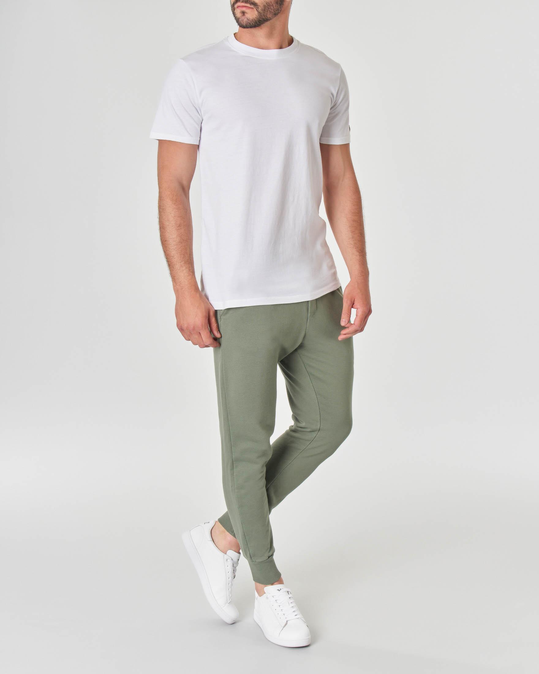 T-shirt bianca mezza manica in puro cotone