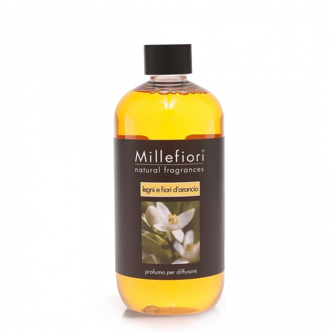 Ricarica per Diffusore a Stick 500 ml. Legni e Fiori d'Arancio Millefiori Milano