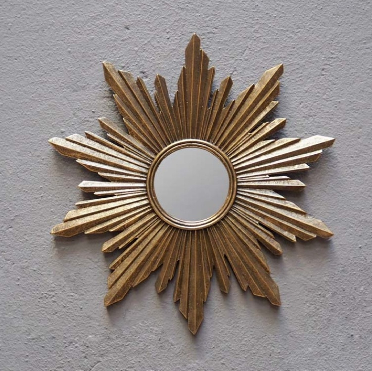 Specchio Sole Tondo Oro d.29
