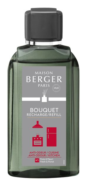 Ricarica di Profumo per Diffusore a Bastoncini  Bouquet Collection Anti Odore Cuisine N°1 Frais & Fleuri 200 ml. Maison Berger