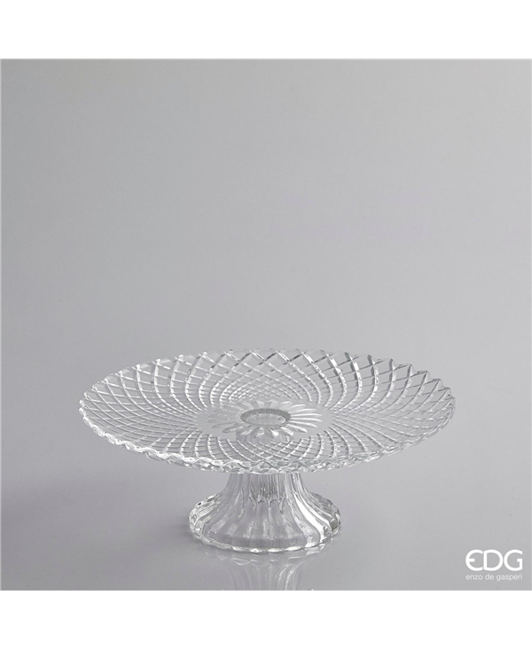 Alzata in Vetro Tonda con Rombi d.31 h.9 Edg