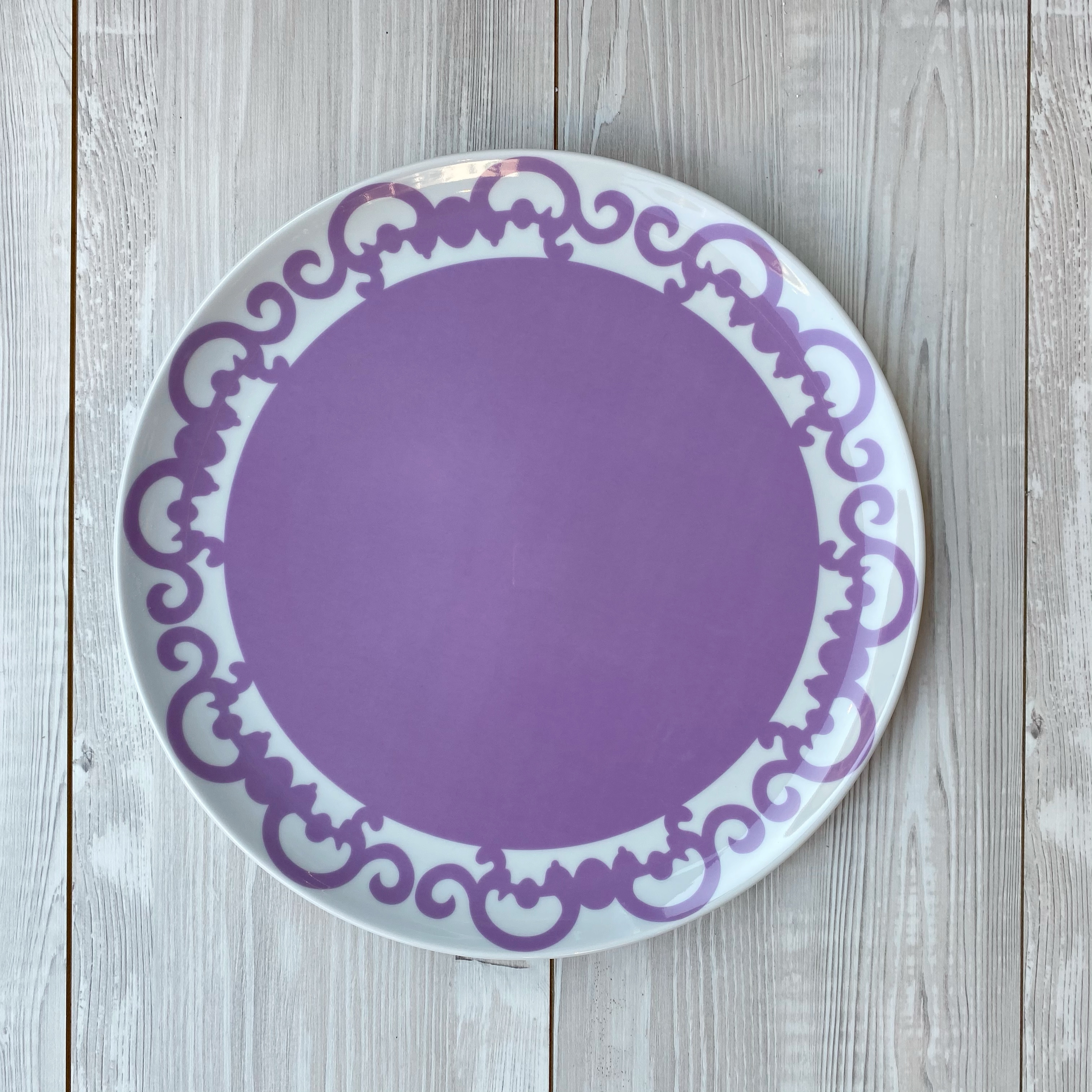 Piatto da Portata Rotondo in Porcellana Arabesco Lilla d.31 Fade