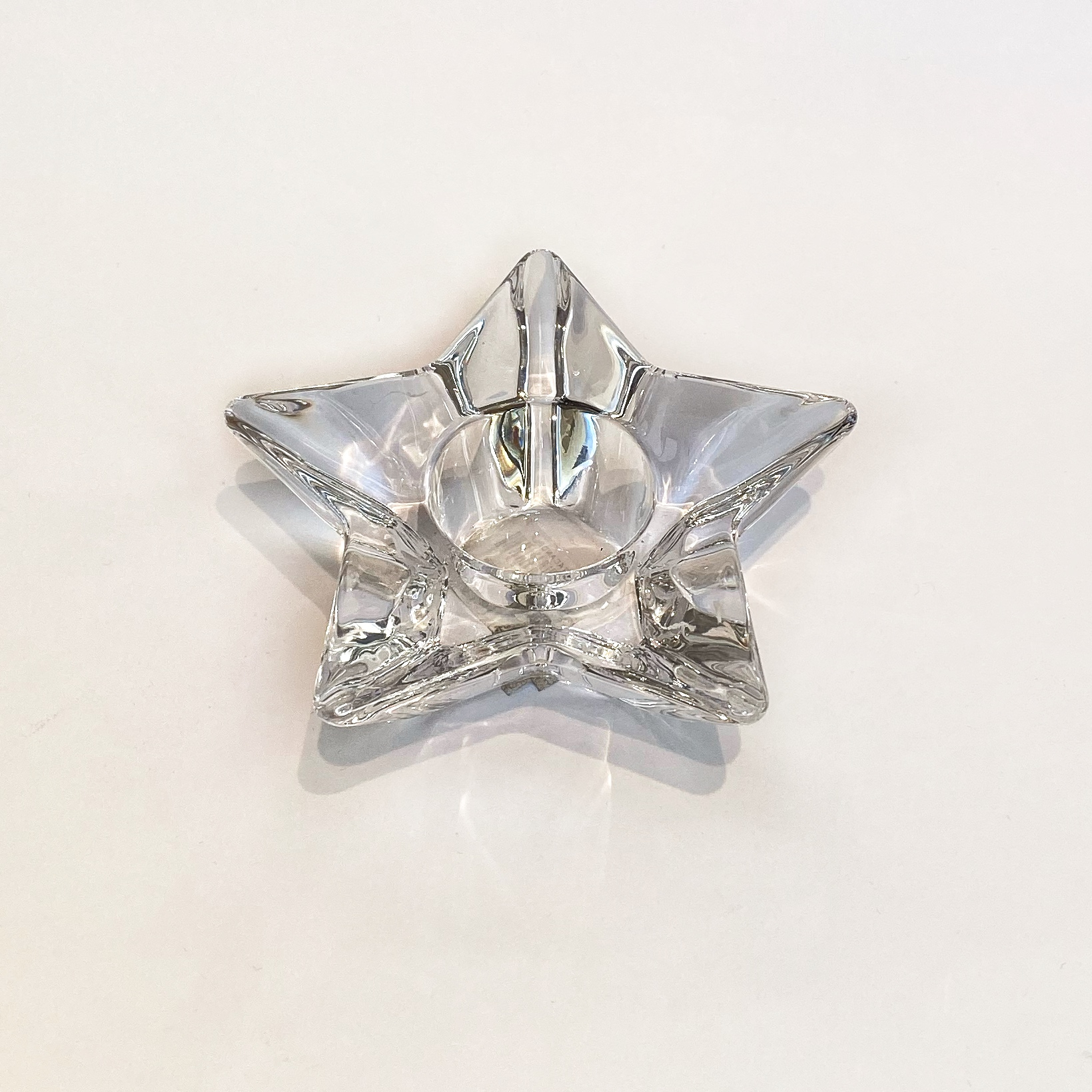 Portacandela in Vetro Stella 5 Punte d.14 h.4 Edg