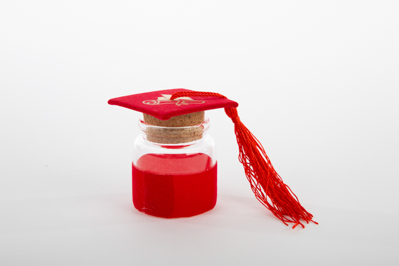 Barattolino in Vetro Laurea Rosso e Velluto 5x6