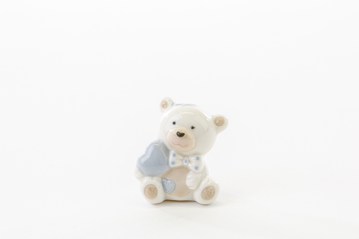 ORSETTO IN PORCELLANA CELESTE 4 CM.