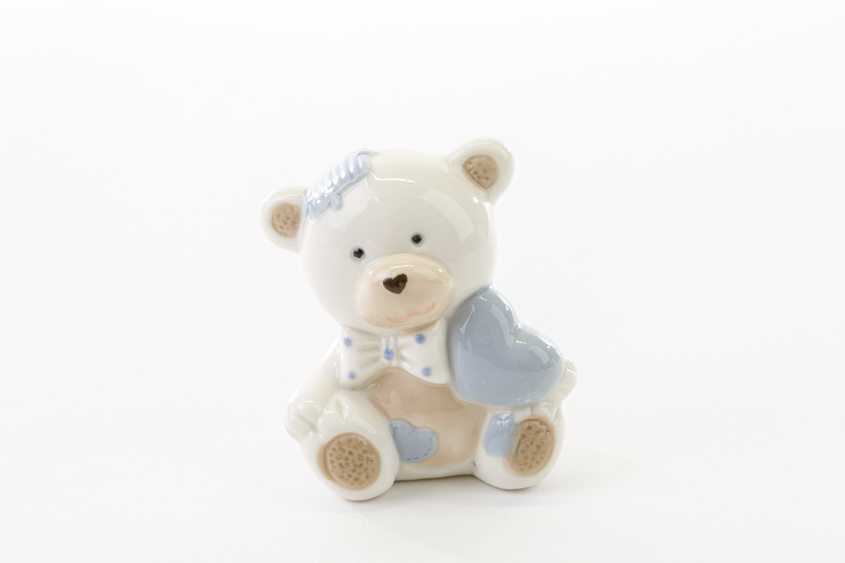 Orsetto in Porcellana Celeste h.6,5