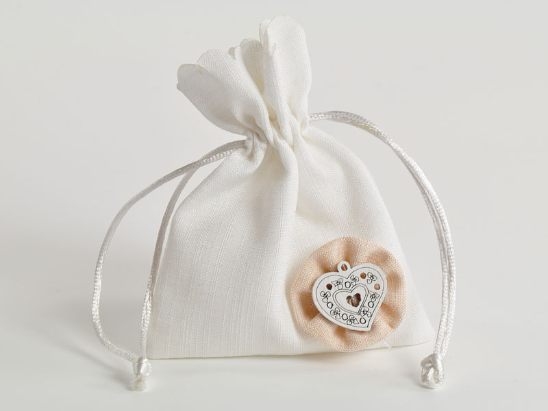 SACCHETTO CUORE BIANCO 10X12