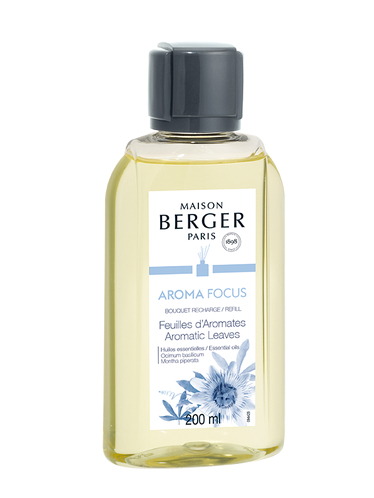 Ricarica di Profumo per Diffusore a Bastoncini  Bouquet Collection Aroma Focus Feuilles D'Aromates 200 ml. Maison Berger