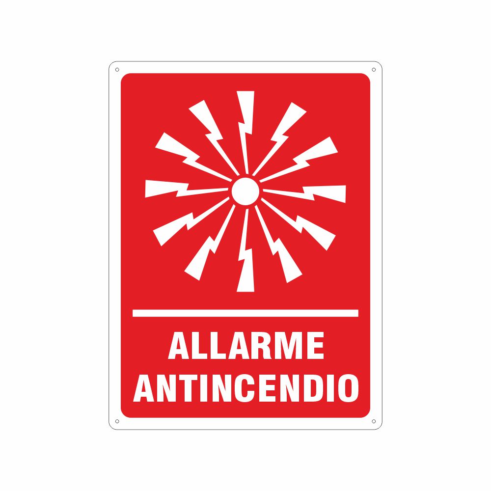 Pulsante allarme antincendio - CARTELLO SEGNALETICO UNI 7010 in Adesiv