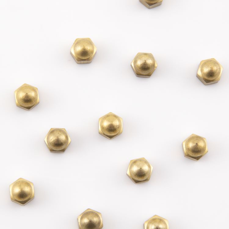 Dado Cieco In Ottone Filetto M6 - Testa Piana Con Intaglio Per Cacciavite - Foto 3