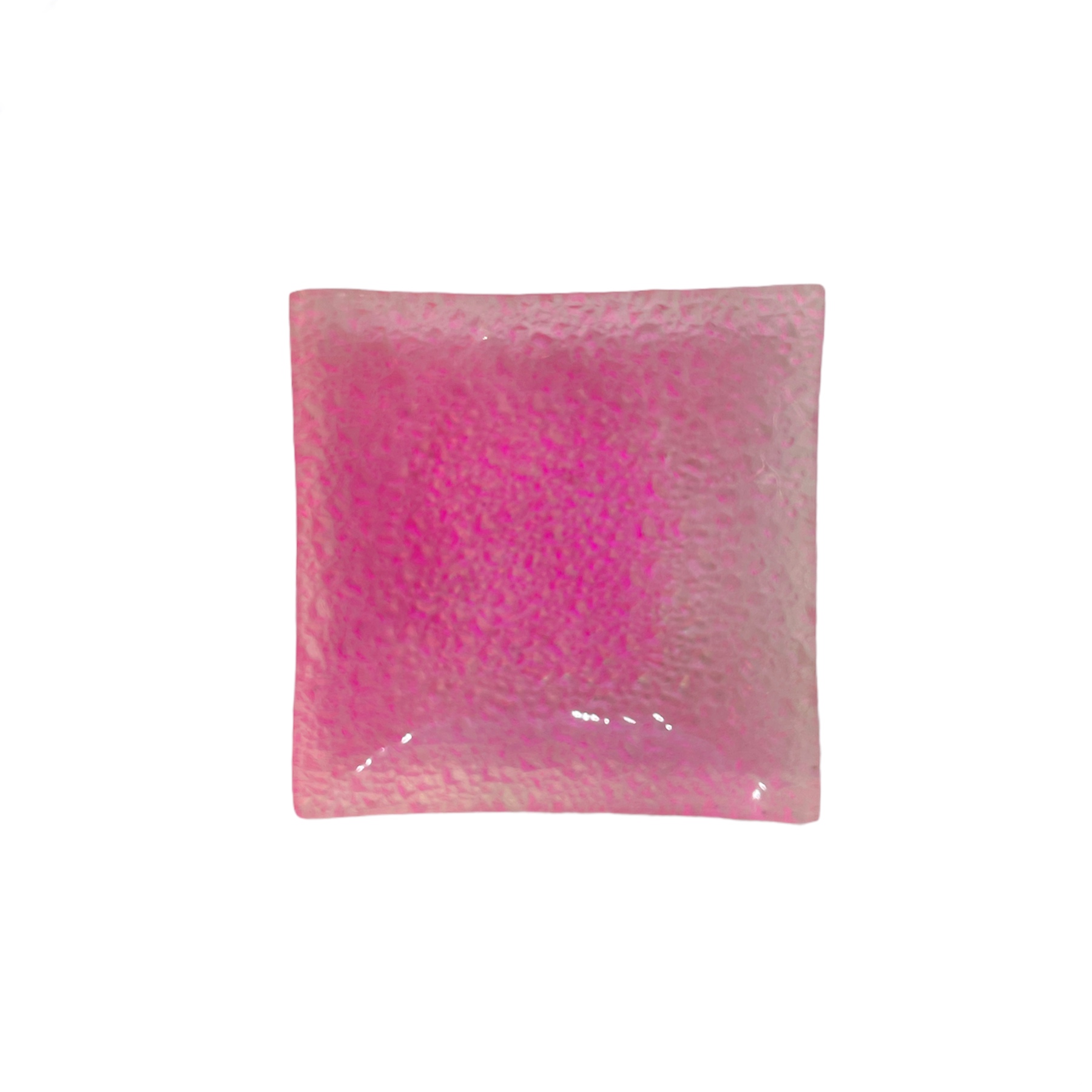 Portacandela in Vetro Quadrato Rosa 12,5x12,5