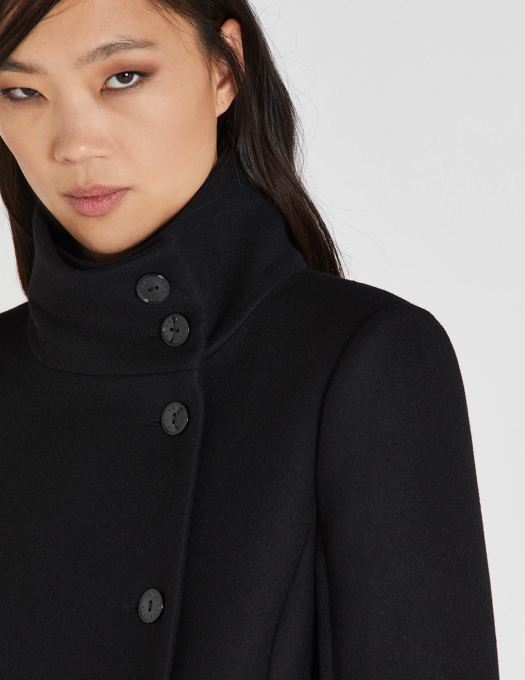 cappotto lana collo alto