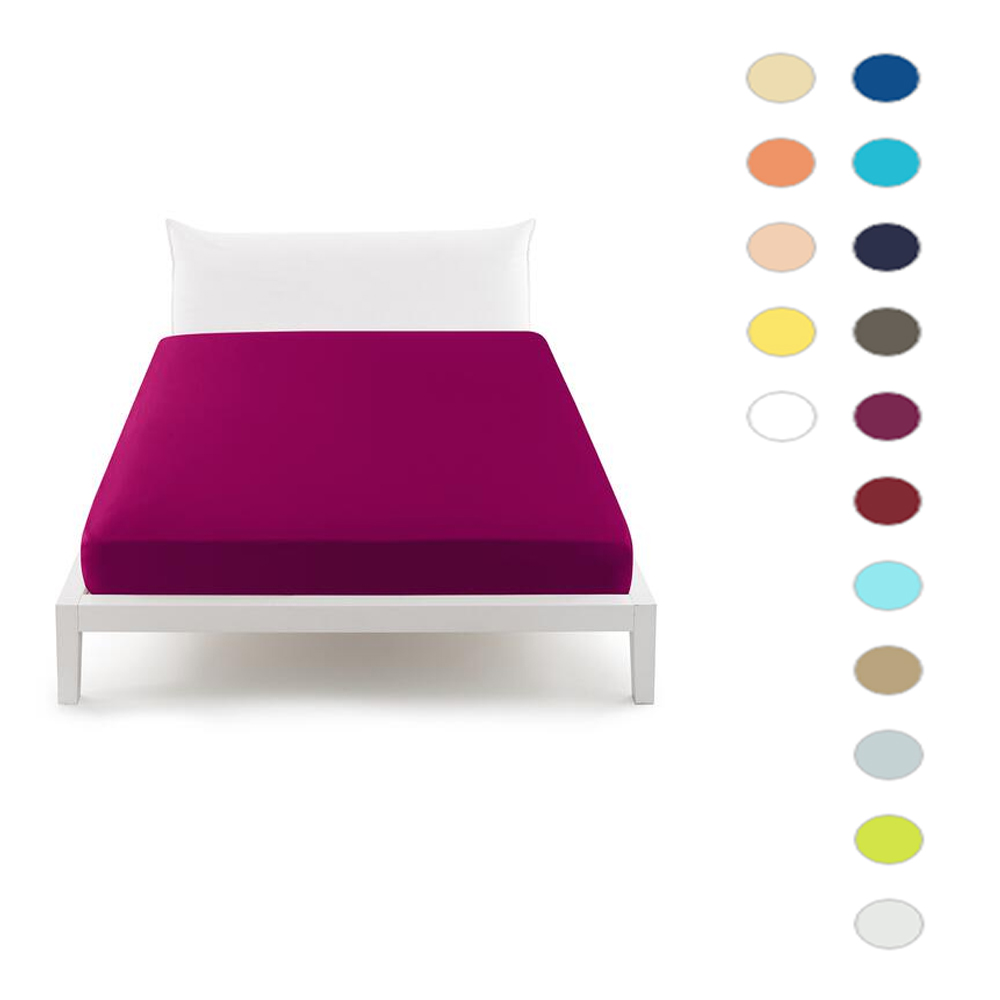 Poyetmotte Lenzuolo Con Angoli Jersey Cotone 100% - 60x120 Cm, Colore Lampone