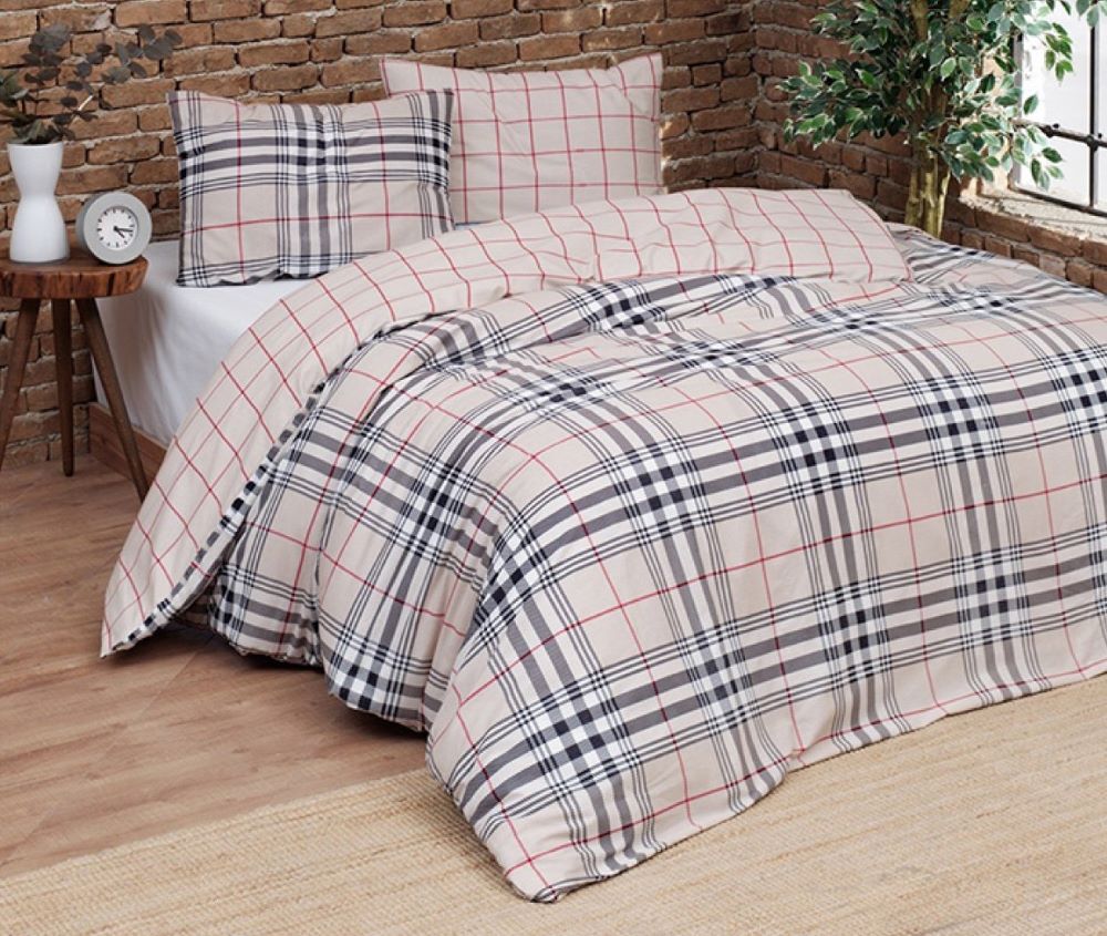 Duvet Cover Set TARTAN BOSTON Sand