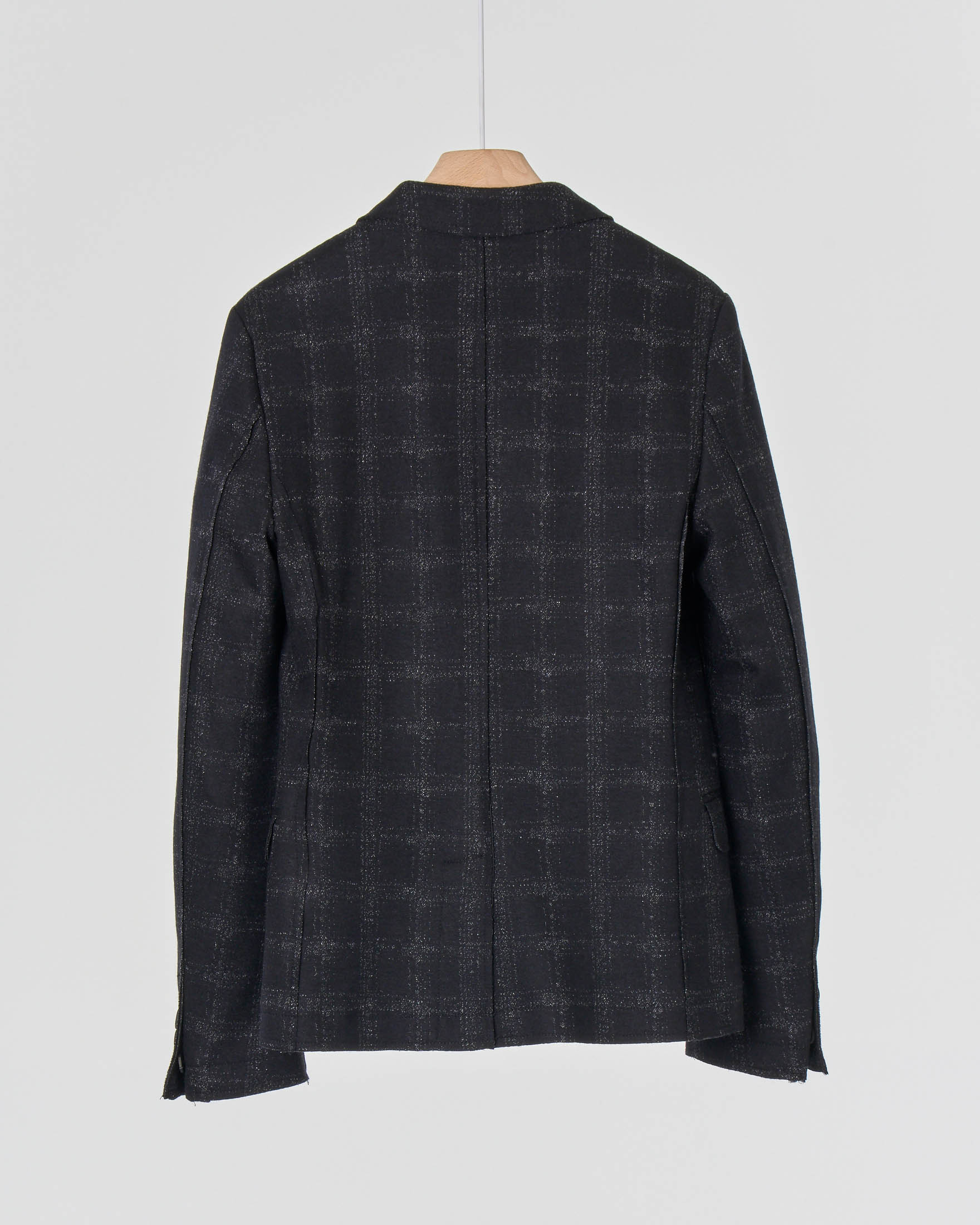 Blazer nero in fantasia check soffusa 12-16 anni