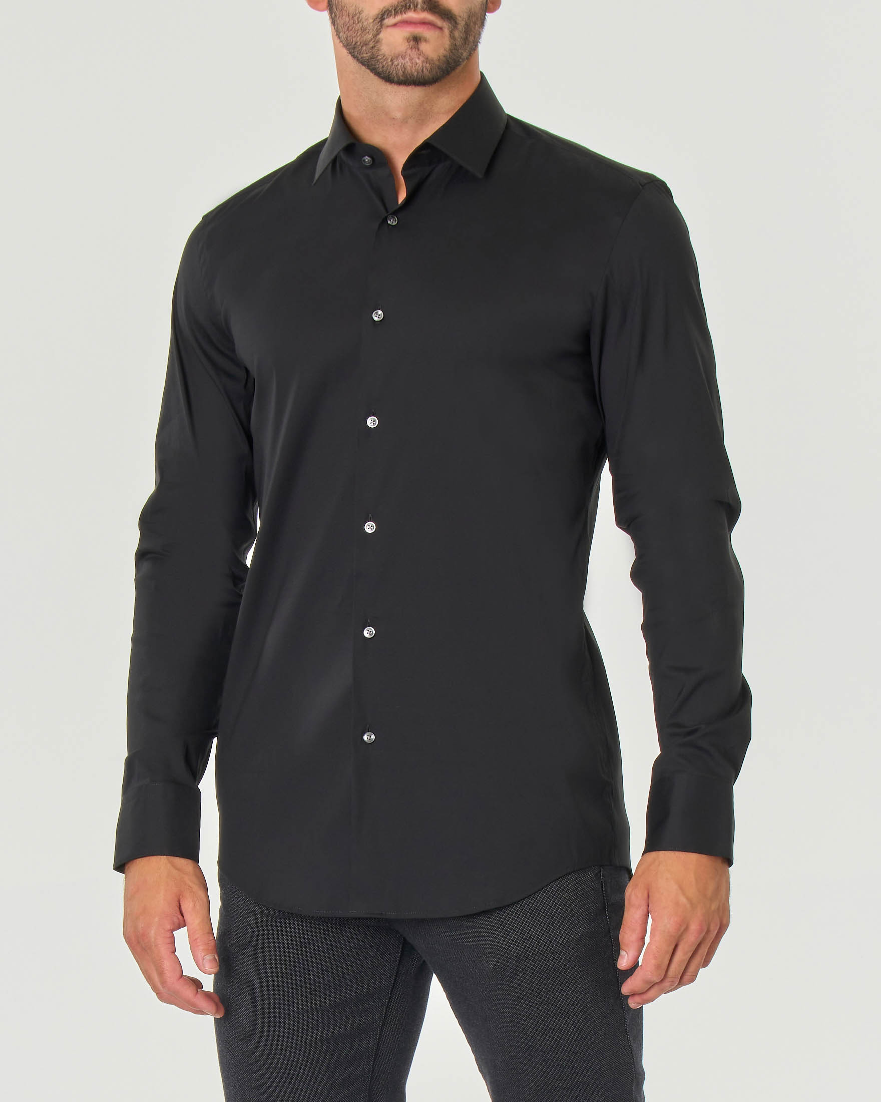 Camicia nera di jeans Nero Uomo