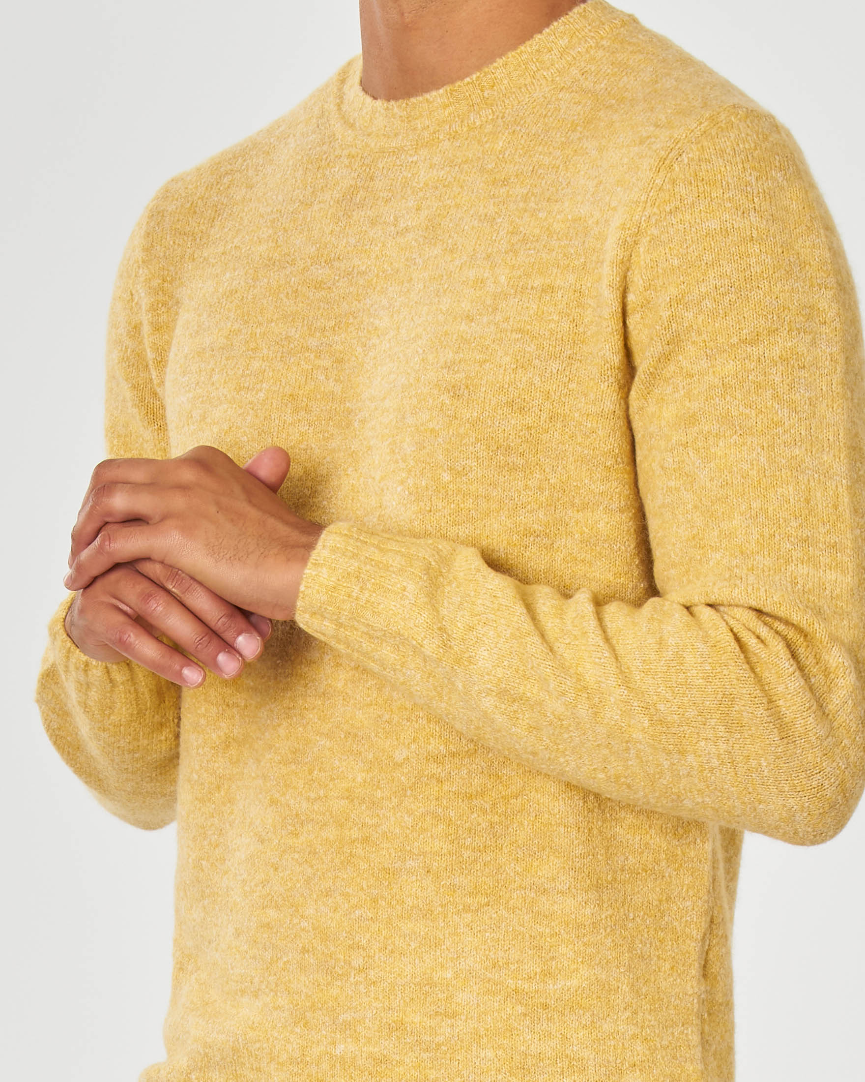 Maglia girocollo gialla effetto bouclé image