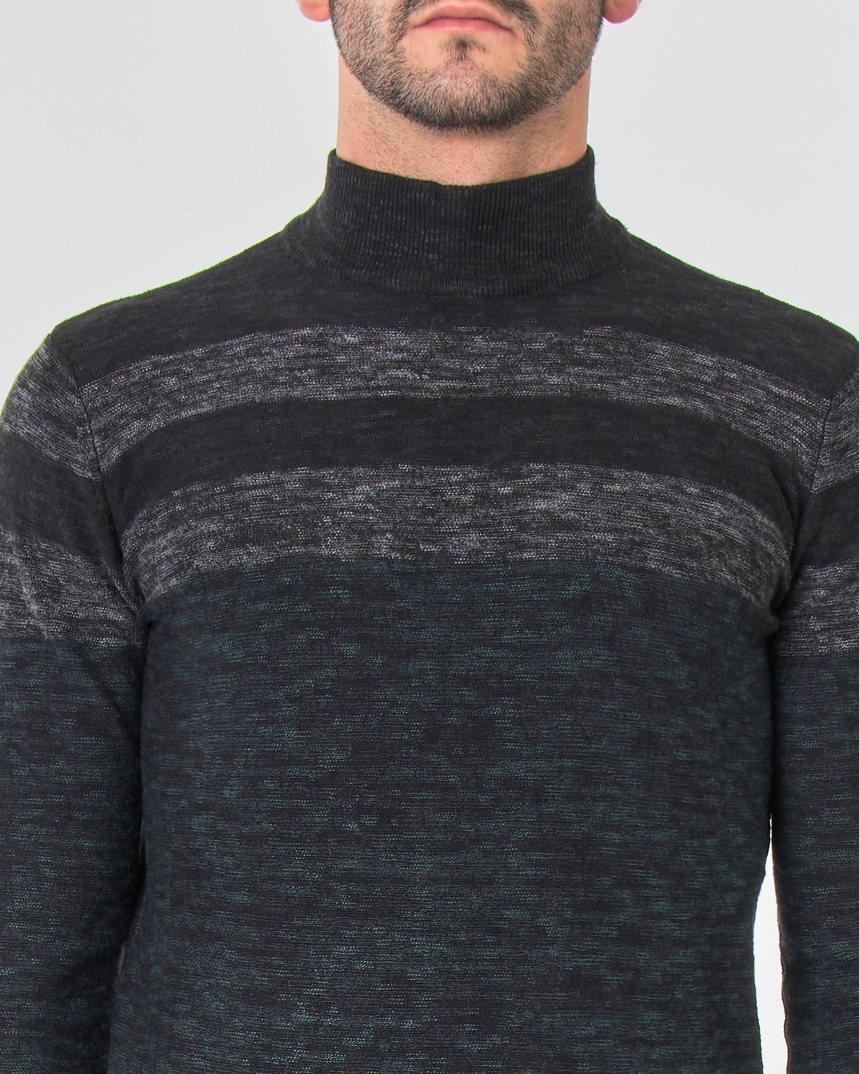 Lupetto nero grigio e verde melange image