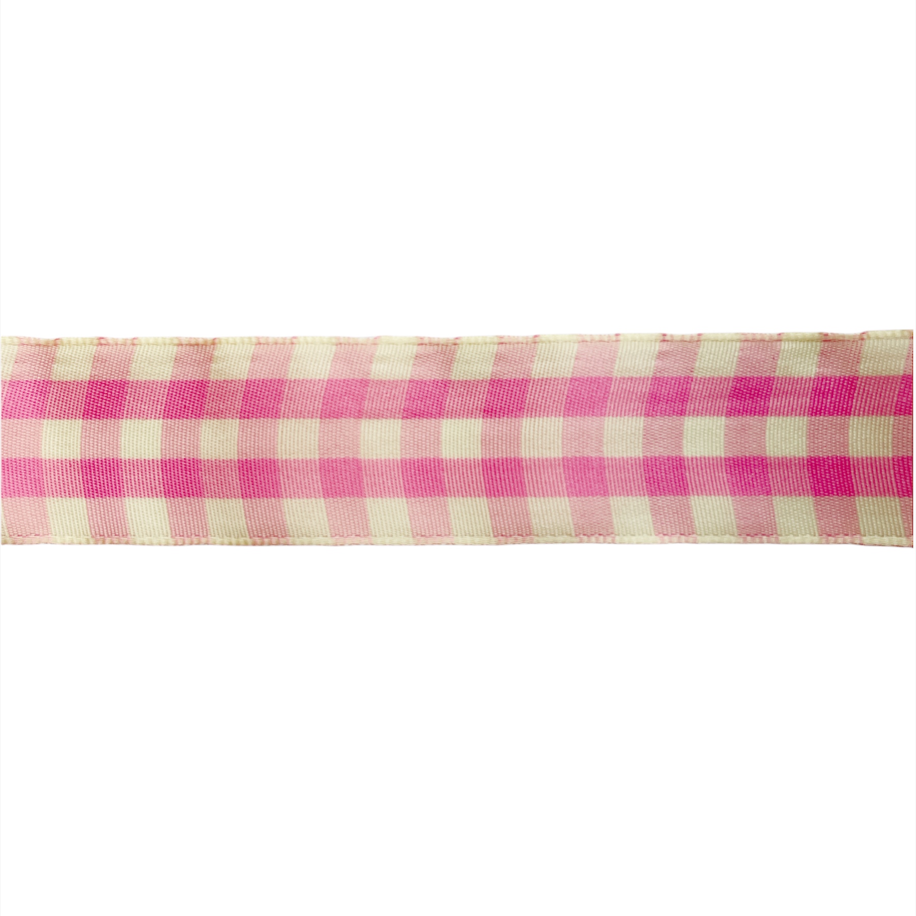 Nastro in Raso Scozzese Quadrettato Rosa 25mm 25mt