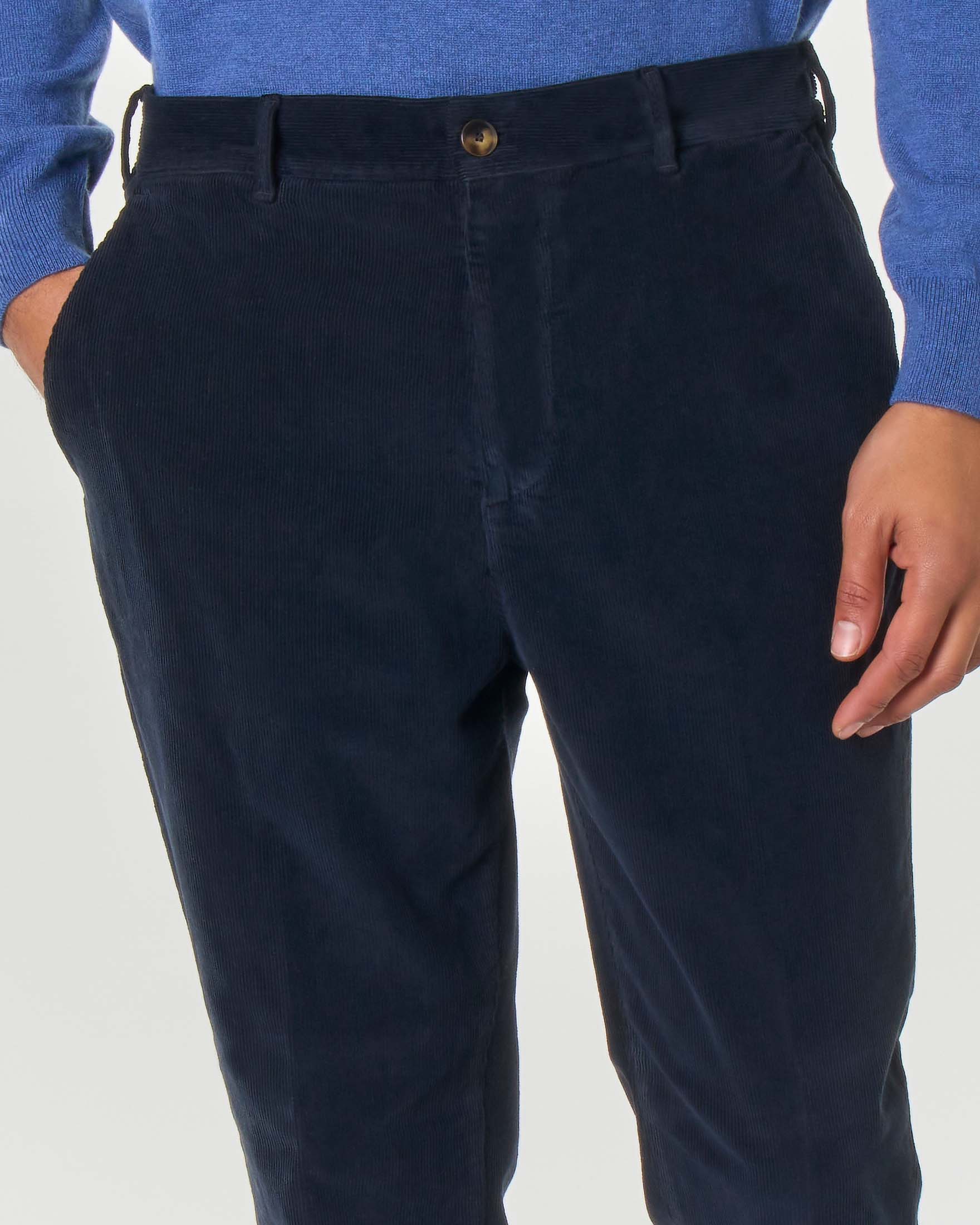 Pantaloni velluto blu hotsell